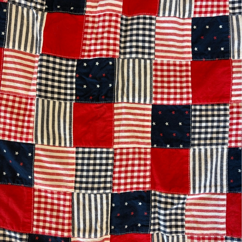 Norton McNaughton 100% cotton red white blue patriotic patchwork skort size 8 - Picture 2 of 5